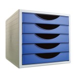 10049-MODULO ECOGREEN 5 CAJONES FORMATO 340X270X260 MM AZUL ARCHIVO 2000 4005 AZ