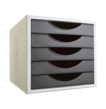 10050-MODULO ECOGREEN 5 CAJONES FORMATO 340X270X260 MM NEGRO ARCHIVO 2000 4005 NE