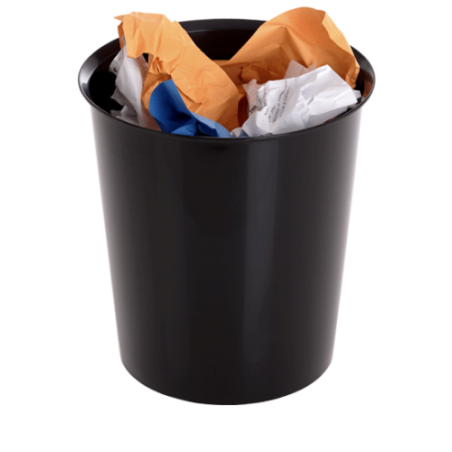 10053-PAPELERA 18 LITROS RECICLABLE 290 X 310MM NEGRA ARCHIVO 2000 2001 NE