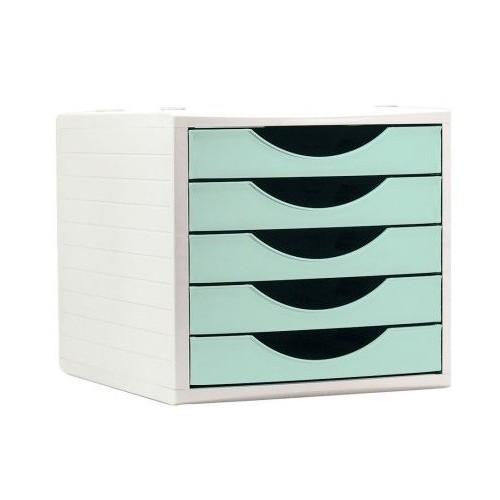 10063-MODULO ECOGREEN 100% RECICLADO Y RECICLABLE 5 CAJONES VERDE PASTEL 340X270X260 MM ARCHIVO 2000 4005 VE PS