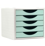 10063-MODULO ECOGREEN 100% RECICLADO Y RECICLABLE 5 CAJONES VERDE PASTEL 340X270X260 MM ARCHIVO 2000 4005 VE PS