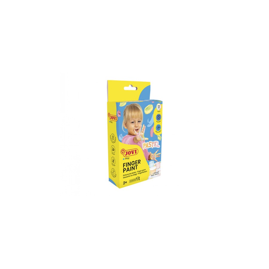 10122-ESTUCHE PINTURA DEDOS 6 BOTES 35ML COLORES PASTEL JOVI 540P