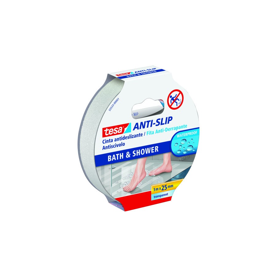 10155-ROLLO CINTA SEGURIDAD ADHESIVA ANTIDESLIZANTE 25 MM X 5 METROS TRANSPARENTE TESA 55533-00001-11 10155-ROLLO CINTA SEGURIDAD ADHESIVA ANTIDESLIZANTE 25 MM X 5 METROS TRANSPARENTE TESA 55533-00001-11