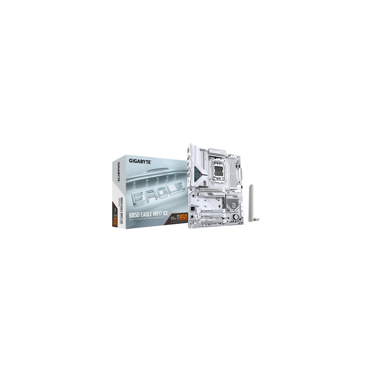 GIGABYTE B850 EAGLE WIFI7 ICE Placa base Procesadores AMD Ryzen serie 9000 VRM digital de 822 fases hasta 8200 MHz DDR5 OC 1x M