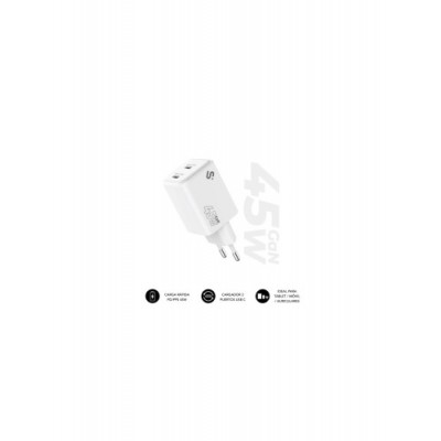 SUBBLIM CARGADOR GAN 45W CHARGER USB CC