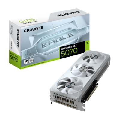 GIGABYTE GeForce RTX 5070 EAGLE OC ICE SFF 12G Tarjeta Grafica 12GB GDDR7 192 bits PCI E 50 XXXX MHz Core Clock 3 x DP 21a 1 x 