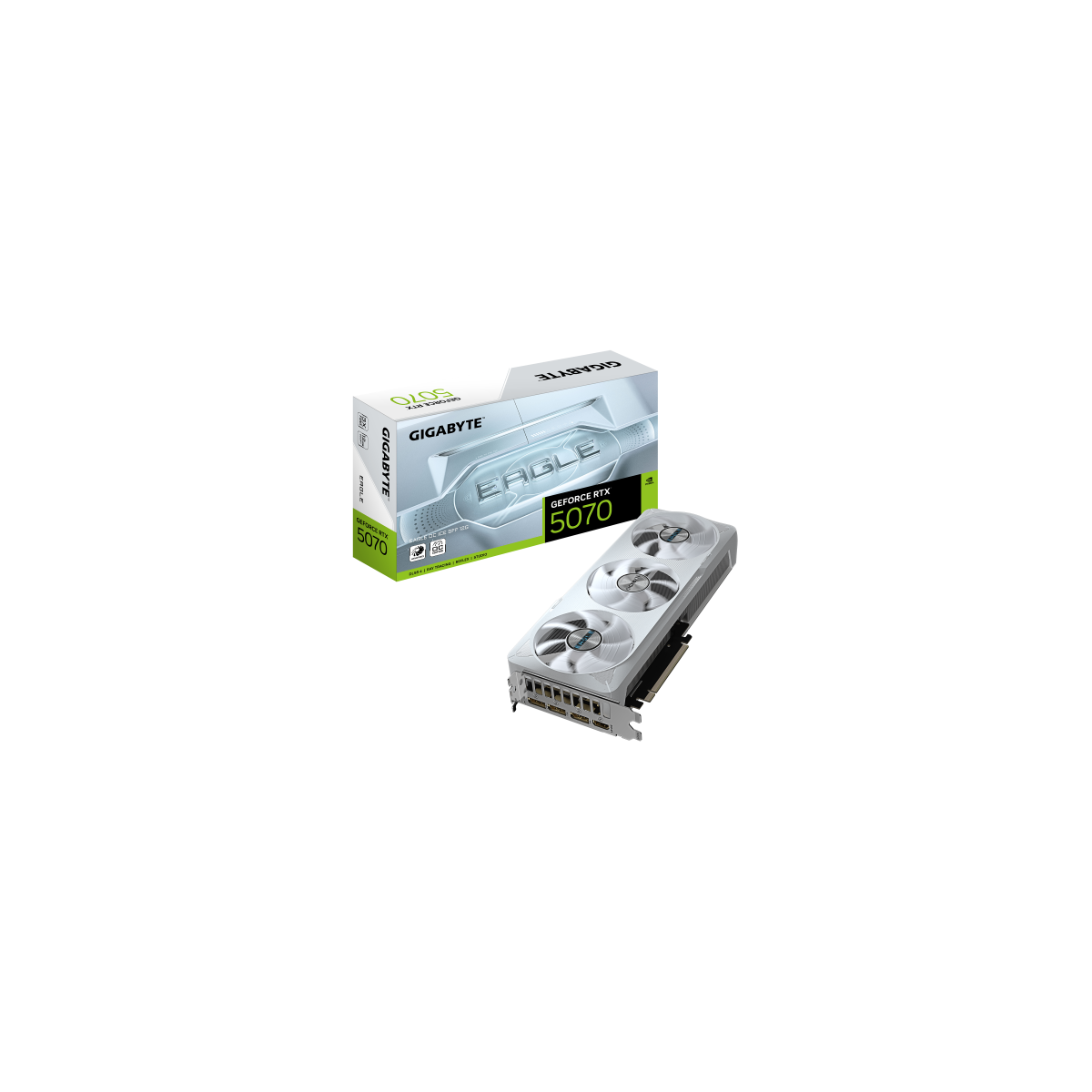 GIGABYTE GeForce RTX 5070 EAGLE OC ICE SFF 12G Tarjeta Grafica 12GB GDDR7 192 bits PCI E 50 XXXX MHz Core Clock 3 x DP 21a 1 x 