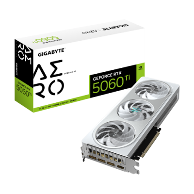GIGABYTE GeForce RTX 5060 Ti AERO OC 8G Tarjeta Grafica 8 GB GDDR7 128 bits PCI E 50 2647 MHz Frecuencia del nucleo 3 x Display