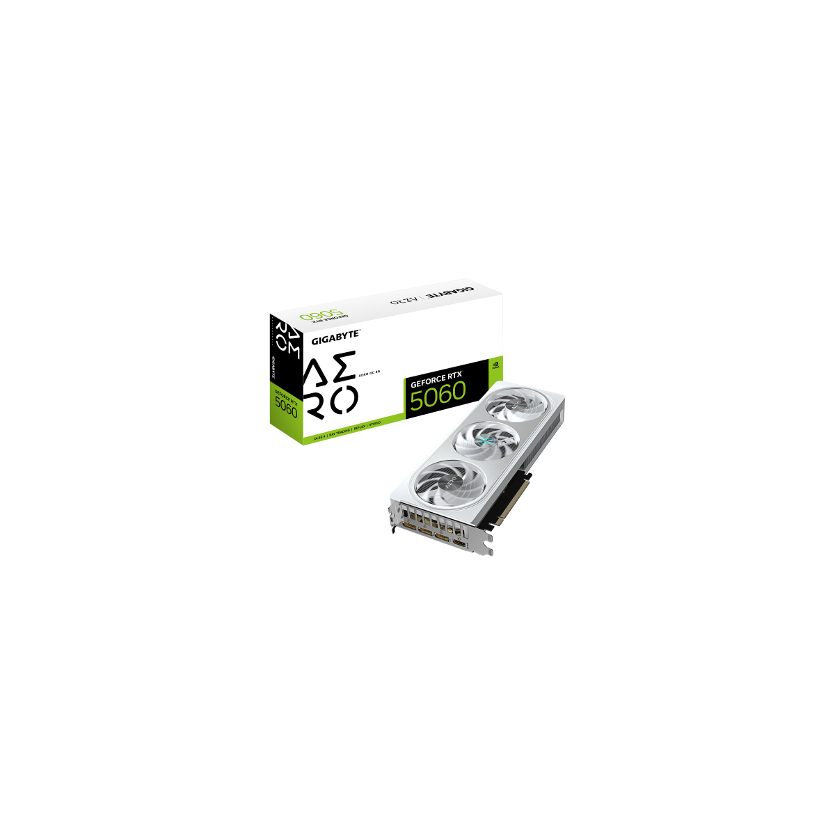 GIGABYTE GeForce RTX 5060 AERO OC 8G Tarjeta Grafica 8GB GDDR7 128bit PCI E 50 2595 MHz Frecuencia del nucleo 3 x DisplayPort 1