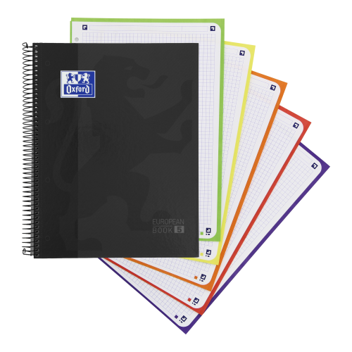 10692-CUADERNO EUROPEANBOOK 5 SCHOOL CLASSIC A4+ T.EXTRADURA 120H 5X5 COLOR NEGRO OXFORD 400158600