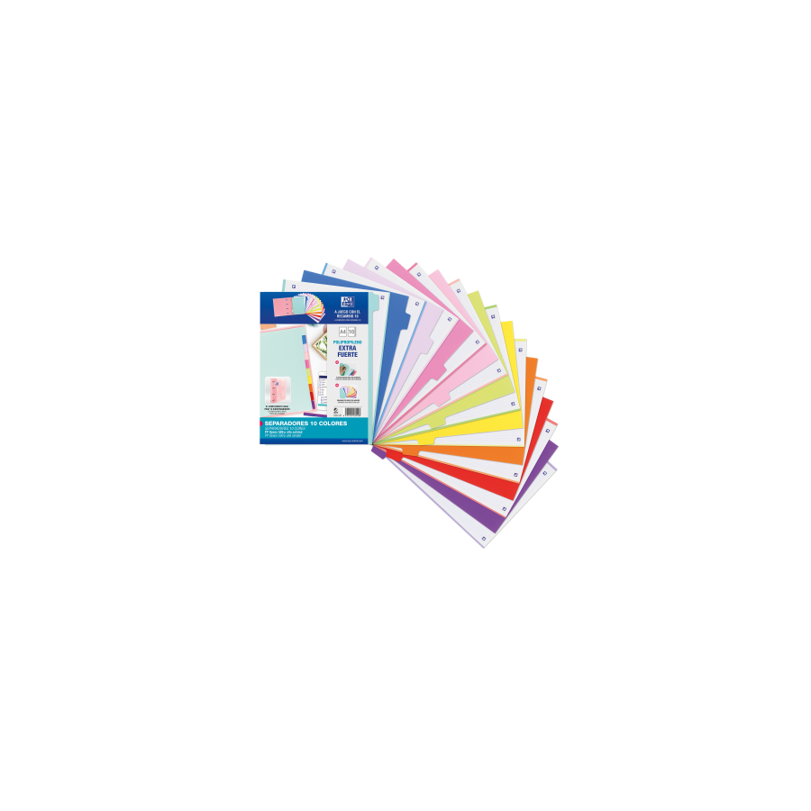 10698-KIT SEPARADORES PP 500 MICRAS A4 10 POSICIONES COLORES PASTEL Y VIVOS OXFORD 400159038 10698-KIT SEPARADORES PP 500 MICRAS A4 10 POSICIONES COLORES PASTEL Y VIVOS OXFORD 400159038
