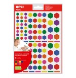10746-APLI 18768 etiqueta decorativa engomada Azul, Fucsia, Verde, Naranja, Purpura, Rojo, Amarillo