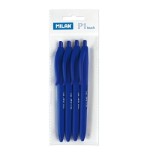 10788-BOLSA CON COLGADOR 4 BOLIGRAFOS P1 TOUCH AZUL MILAN 176510804