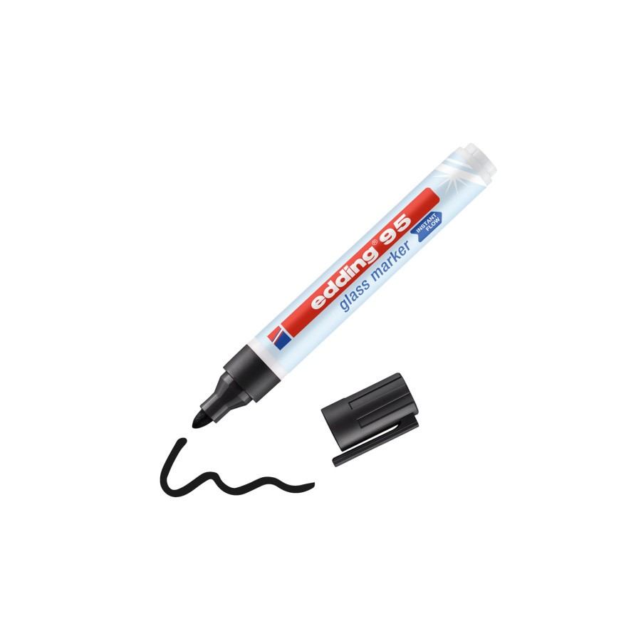 10799-MARCADOR DE PUNTA REDONDA PARA CRISTAL GROSOR DE TRAZO: 1,5 - 3 MM COLOR: 01. NEGRO EDDING 95-01 10799-MARCADOR DE PUNTA REDONDA PARA CRISTAL GROSOR DE TRAZO: 1,5 - 3 MM COLOR: 01. NEGRO EDDING 95-01