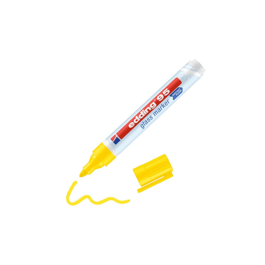 10801-MARCADOR DE PUNTA REDONDA PARA CRISTAL GROSOR DE TRAZO: 1,5 - 3 MM COLOR: 05. AMARILLO EDDING 95-05 10801-MARCADOR DE PUNTA REDONDA PARA CRISTAL GROSOR DE TRAZO: 1,5 - 3 MM COLOR: 05. AMARILLO EDDING 95-05