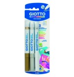 10842-BLISTER 3 ROTULADORES DECOR METALLIC ORO, PLATA Y BLANCO GIOTTO F014700
