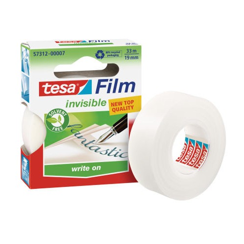 1121-CINTA ADHESIVA ECOLOGICA APTA PARA ESCRITURA 19MM.X33M. TRANSPARENTE TESA 57312-00008-08