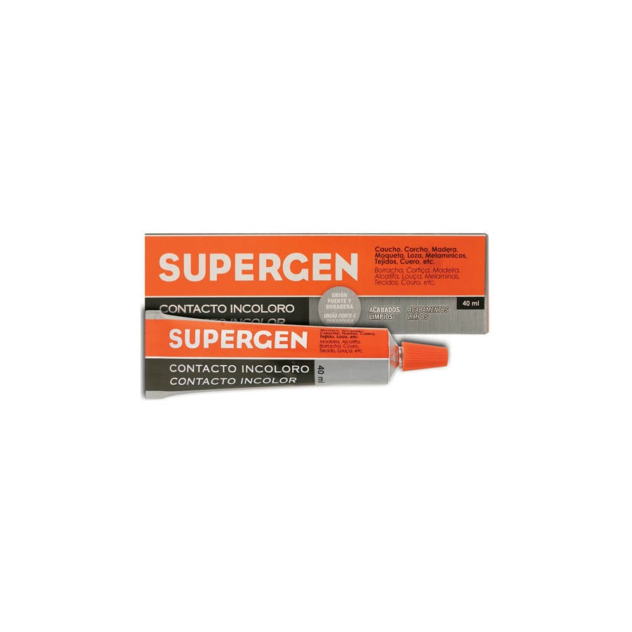 1133-ADHESIVO DE CONTACTO INCOLORO EN TUBO TIPO CLASICO 40ML. SUPERGEN 62601-00000-04 1133-ADHESIVO DE CONTACTO INCOLORO EN TUBO TIPO CLASICO 40ML. SUPERGEN 62601-00000-04