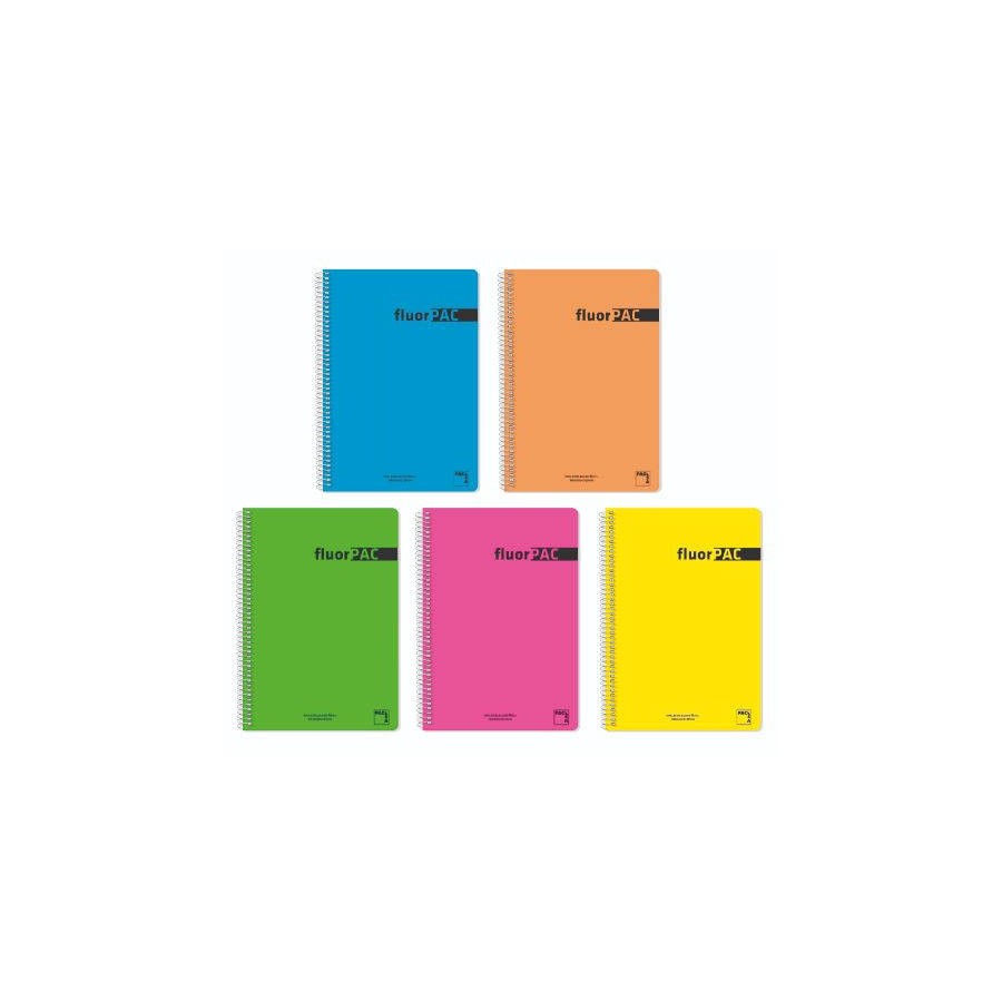 1192-CUADERNO SERIE FLUORPAC TAPA POLIPROPILENO 90 GRS. FLUOR FOLIO (215X310MM.) 80 HOJAS CUADRICULA 4X4 CON MARGEN SURT 1192-CUADERNO SERIE FLUORPAC TAPA POLIPROPILENO 90 GRS. FLUOR FOLIO (215X310MM.) 80 HOJAS CUADRICULA 4X4 CON MARGEN SURT