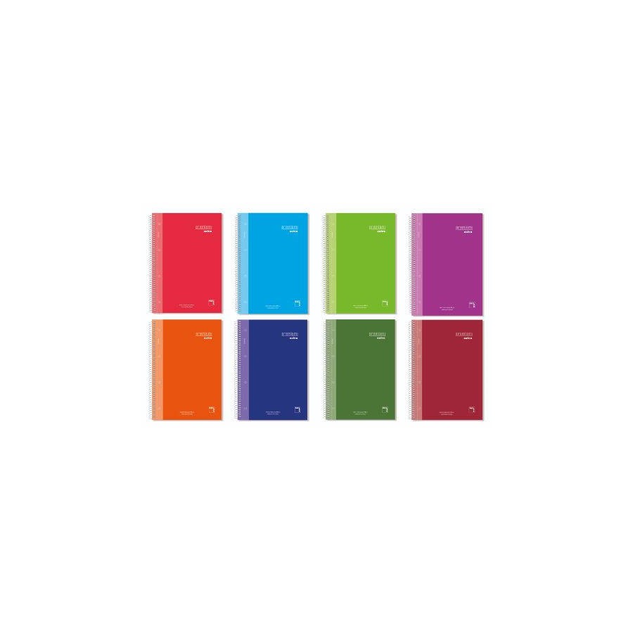1199-CUADERNO SERIE PREMIUM EXTRA TAPA EXTRA DURA 90 GRS. A-5 (148X210MM.) MICROPERFORADO 120 CUADRICULA 5X5 + GRECA SUR