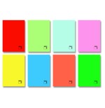 1205-LIBRETA GOFRADA TAPA CARTULINA 70 GRS. A-4 (210X297MM.) 48 HOJAS HORIZONTAL 8 COLORES SURTIDOS CON MARGEN SURTIDO P