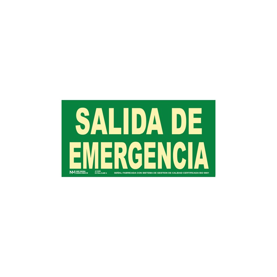 12071-SENAL HOMOLOGADA SEGURIDAD SALIDA EMERGENCIA 320x150MM PVC VERDE ARCHIVO2000 6170-15H VE 12071-SENAL HOMOLOGADA SEGURIDAD SALIDA EMERGENCIA 320x150MM PVC VERDE ARCHIVO2000 6170-15H VE