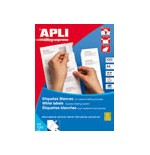 12120-CAJA 100 HOJAS ETIQUETAS BLANCAS PERMANENTES 105,0 X 42,4 MM APLI 1277