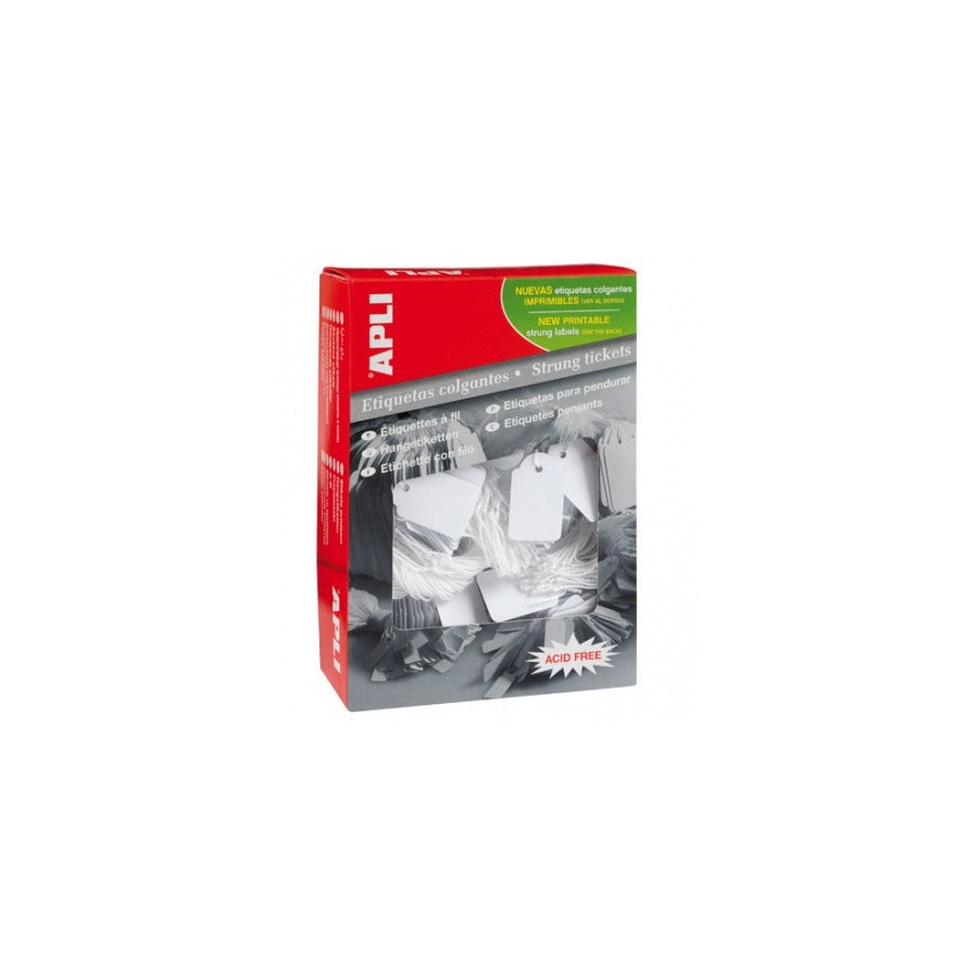 12125-CAJA 1.000 ETIQUETAS COLGANTES BLANCAS 18 X 29 MM APLI 389 12125-CAJA 1.000 ETIQUETAS COLGANTES BLANCAS 18 X 29 MM APLI 389