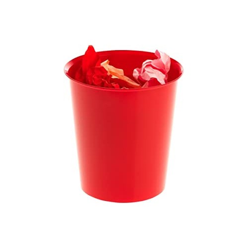 12127-PAPELERA 18 LITROS POLIPROPILENO 100% RECICLADO Y RECICLABLE 290 X 310 MM ROJO ARCHIVO 2000 2001 RJ