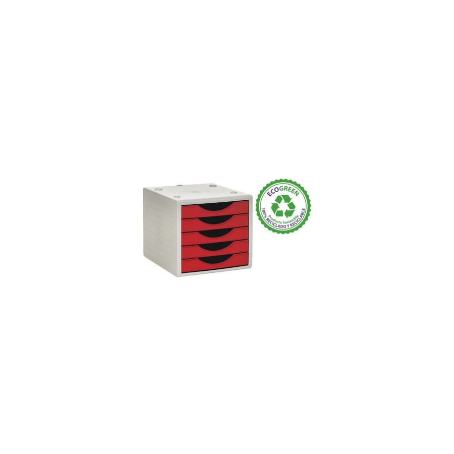 12132-MODULO ECOGREEN 5 CAJONES BLANCO 100% RECICLADO Y RECICLABLE DIN A4 FOLIO Y SUBCARPETA MEDIDAS: 340X270X260 MM CAR 12132-MODULO ECOGREEN 5 CAJONES BLANCO 100% RECICLADO Y RECICLABLE DIN A4 FOLIO Y SUBCARPETA MEDIDAS: 340X270X260 MM CAR