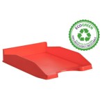 12134-BANDEJA ECOGREEN 100% RECICLADO Y RECICLABLE APILABLE DIN A4 Y FOLIO MEDIDAS 345X255X60 MM COLOR ROJO ARCHIVO 2000