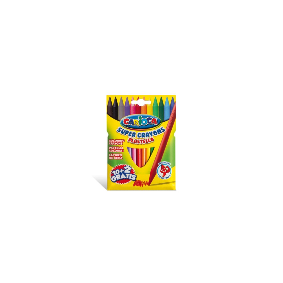 12166-CAJA CARTON 12 PLASTICERAS COLORES SURTIDOS CARIOCA 42711