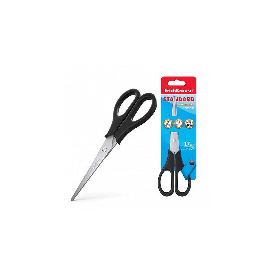 12180-BLISTER TIJERAS STANDARD, 17 CM ERICH KRAUSE 14861