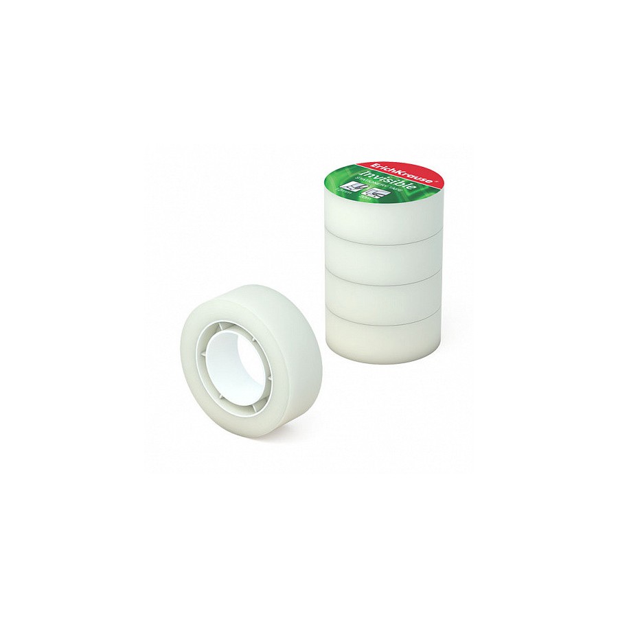 12216-PACK 4 UNIDADES CINTA ADHESIVA INVISIBLE, 18MMX20M ERICH KRAUSE 40197