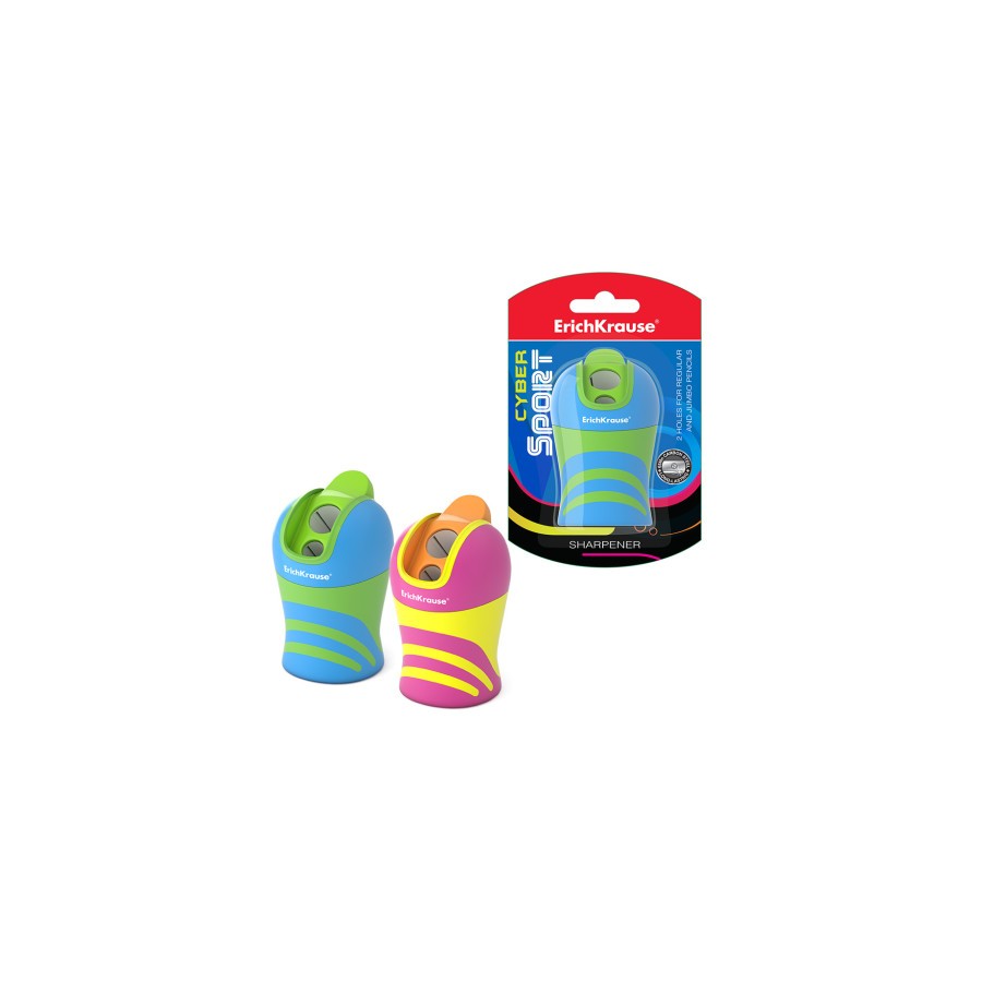 12260-SACAPUNTAS DE PLASTICO DOBLE CYBER SPORT CON DEPOSITO, SISTEMA TOTAL CLEAN, COLOR: SURTIDO ERICH KRAUSE 50473 12260-SACAPUNTAS DE PLASTICO DOBLE CYBER SPORT CON DEPOSITO, SISTEMA TOTAL CLEAN, COLOR: SURTIDO ERICH KRAUSE 50473
