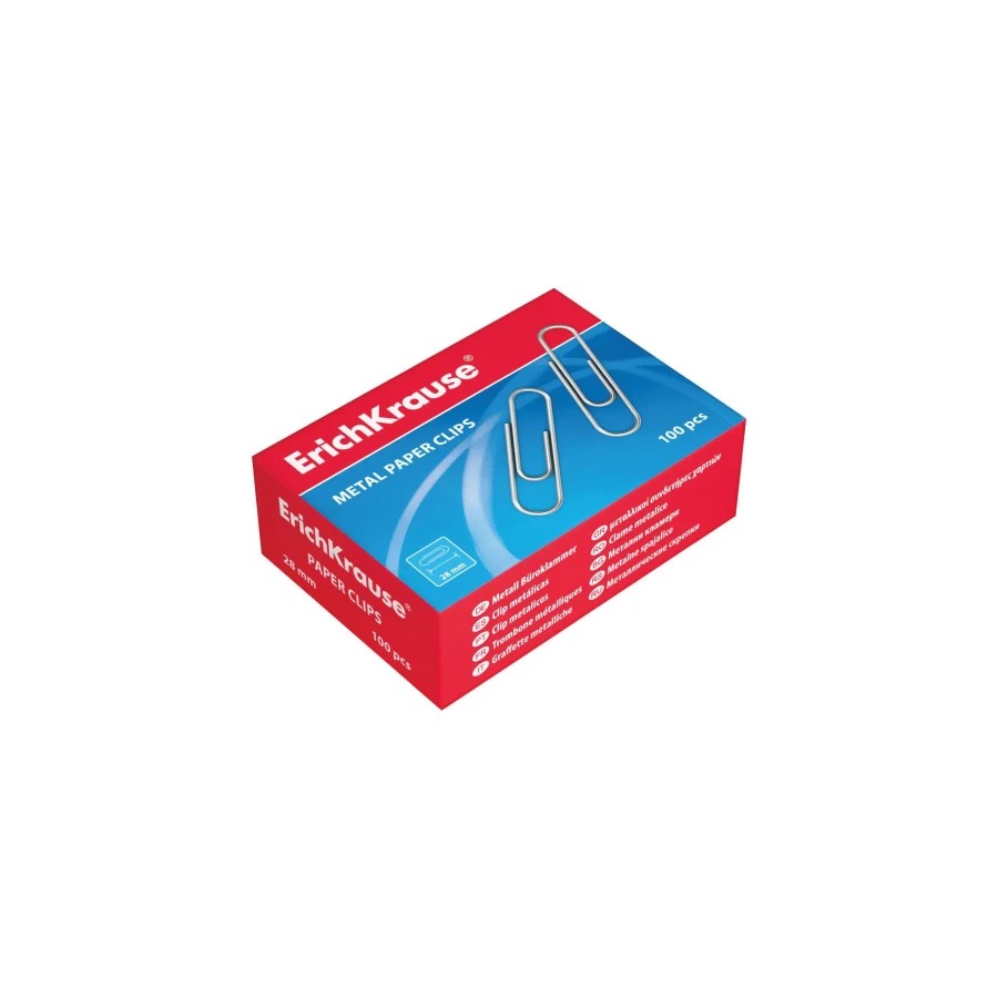 12289-CAJA 100 CLIPS DE PAPEL NIQUELADOS 28MM ERICH KRAUSE 7855 12289-CAJA 100 CLIPS DE PAPEL NIQUELADOS 28MM ERICH KRAUSE 7855