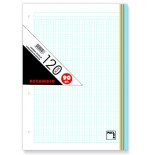 1231-RECAMBIO DE COLORES  90 GRS. A-4 (210X297MM.) 120 HOJAS CUADRICULA 5X5 + GRECA 5 COLORES PACSA 21180