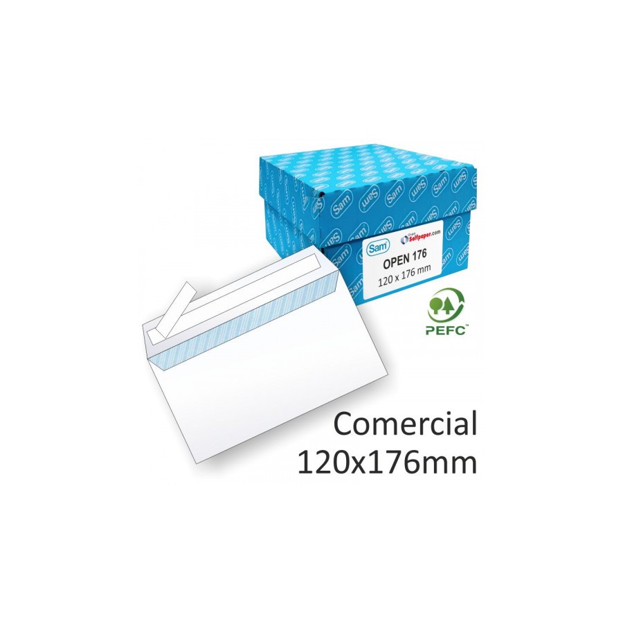 1240-CAJA 500 SOBRES COMERCIAL OPENSAM (120X176) AUTOADHESIVO CON TIRA DE SILICONA OFFSET BLANCO 90 GRS. SAM 247510 1240-CAJA 500 SOBRES COMERCIAL OPENSAM (120X176) AUTOADHESIVO CON TIRA DE SILICONA OFFSET BLANCO 90 GRS. SAM 247510