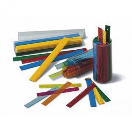 12416-BOTE 100 REGLAS 16 CM. COLORES TRANSPARENTES SURTIDOS FAIBO 816-19