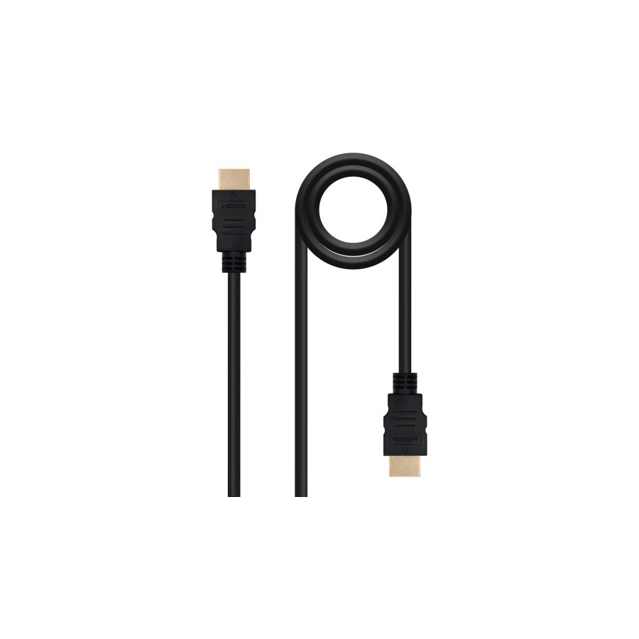 12762-Nanocable Cable HDMI V1.4 Alta Velocidad / HEC), A/M-A/M, Negro, 1 m