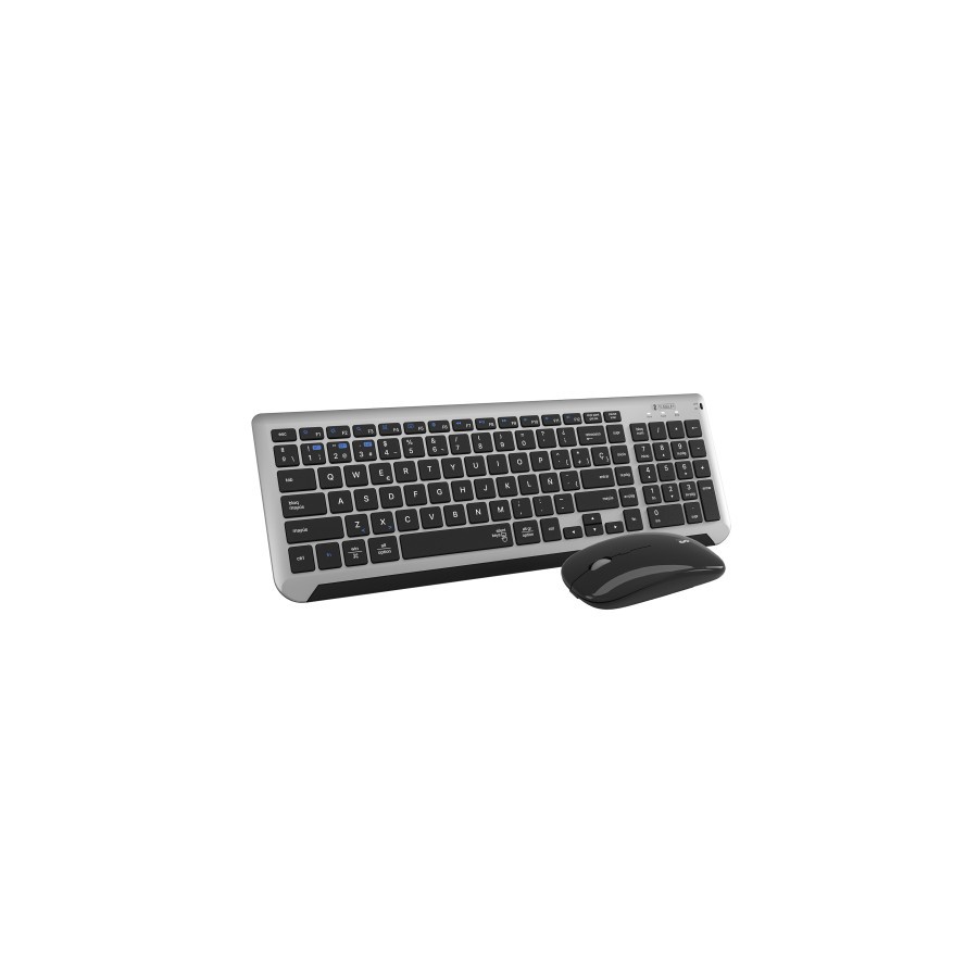 13000-SUBBLIM Teclado con Raton Bluetooth + 2.4G Combo Dual Prestige Extendido Gris/Negro