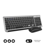 13001-SUBBLIM Teclado con Raton Bluetooth + 2.4G Combo Dual Prestige Extendido Gris/Negro