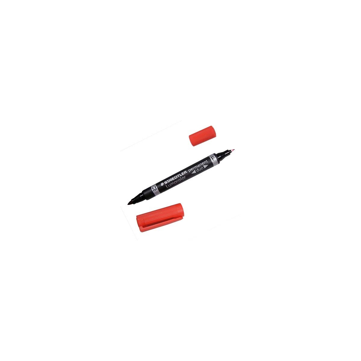 MARCADOR DUO LUMOCOLOR PERMANENTE PUNTAS 06 1MM 1MM ROJO STAEDTLER 348 2