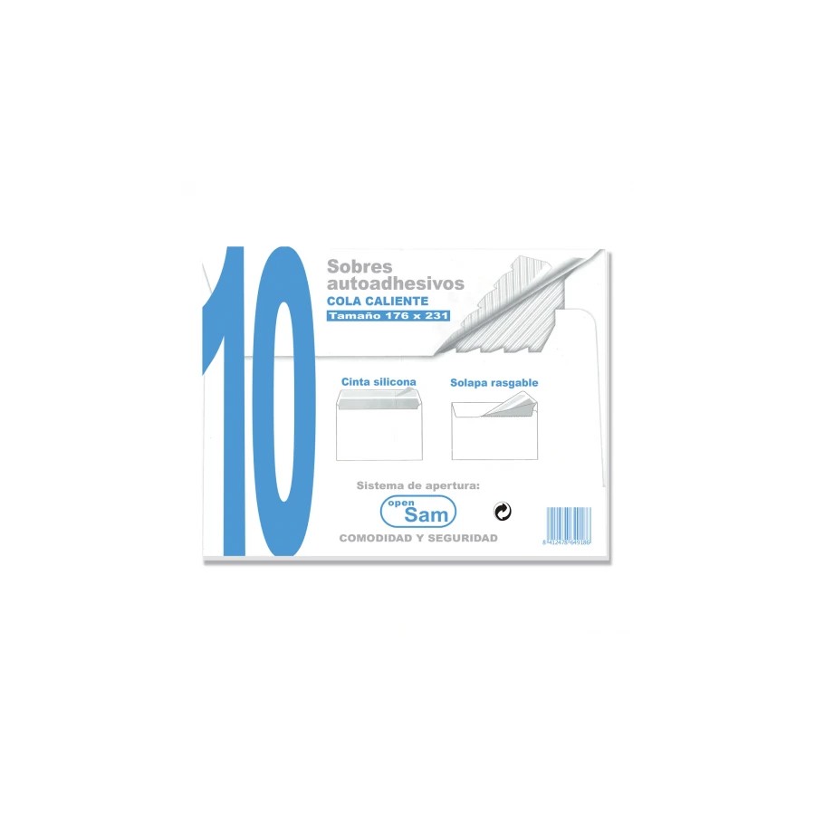 1308-PAQUETES DE 10 SOBRES OFFSET BLANCO 176X231 90 GRS. SAM 664918 1308-PAQUETES DE 10 SOBRES OFFSET BLANCO 176X231 90 GRS. SAM 664918
