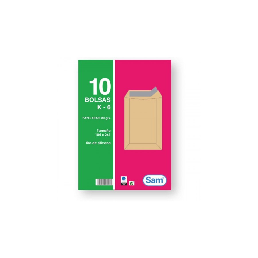 1312-PAQUETES DE 10 BOLSAS KRAFT, CON TIRA DE SILICONA TAMANO 184X261 80 GRS. SAM 665099 1312-PAQUETES DE 10 BOLSAS KRAFT, CON TIRA DE SILICONA TAMANO 184X261 80 GRS. SAM 665099