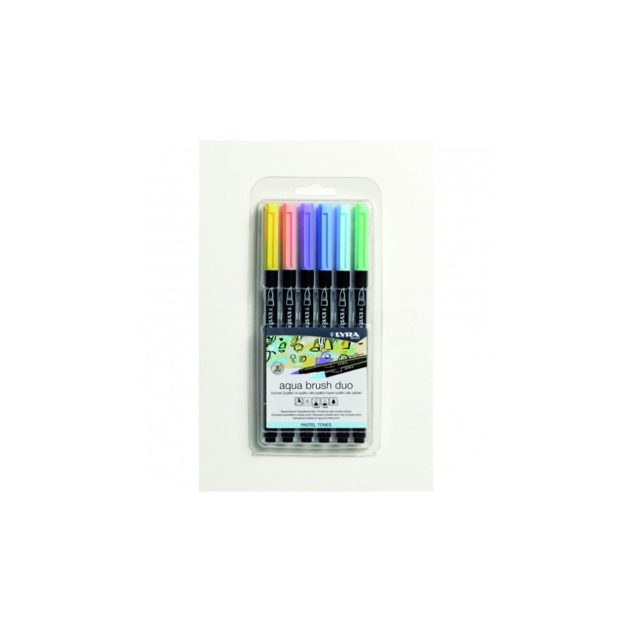 13162-ESTUCHE 6 UDS AQUA BRUSH DUO TONOS PASTEL LYRA GROOVE L6521061