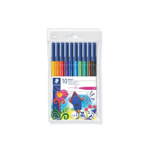 1357-ESTUCHE 10 ROTULADORES NORIS CLUB PUNTA FIBRA SIMETRICA SURTIDOS STAEDTLER 326 WP10