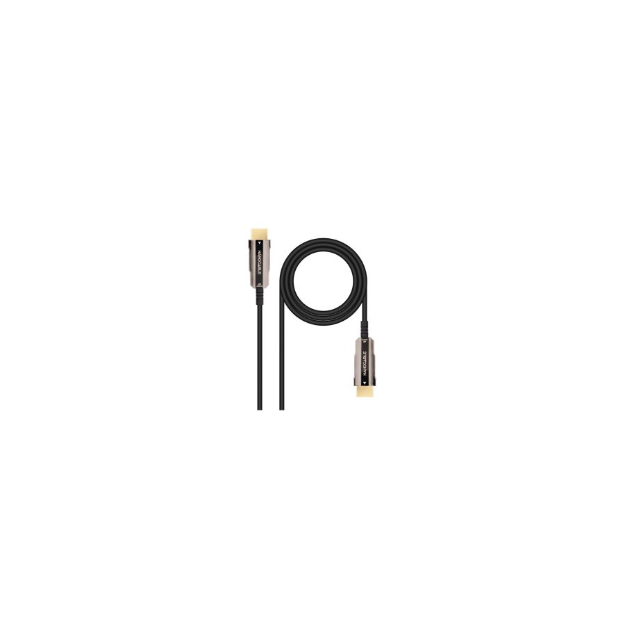 13675-NANOCABLE CABLE HDMI V2.0 AOC 4K@60HZ 18Gbps NEGRO 15 M