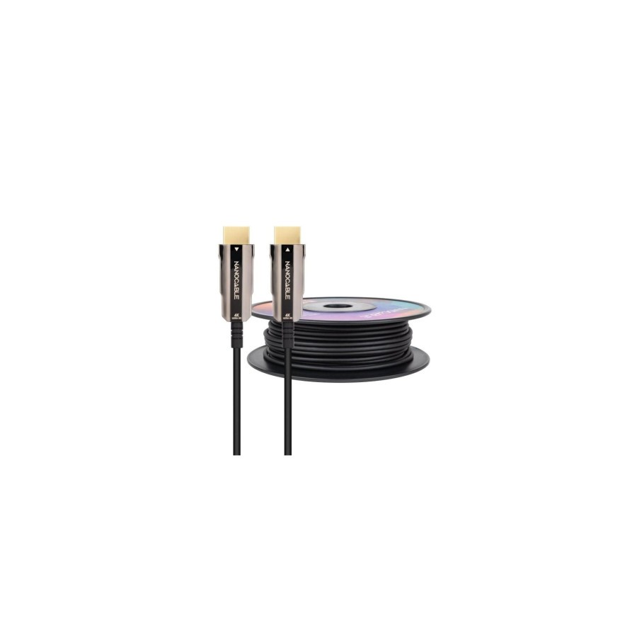 13687-NANOCABLE CABLE HDMI V2.0 AOC 4K@60HZ 18Gbps NEGRO 100 M