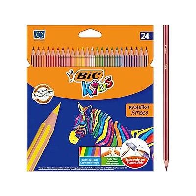 BLISTER 24 LAPICES DE COLORES EVO STRIPES COLORES SURTIDOS BIC 9505251
